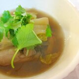牡蠣と白菜の生姜醤油スープ